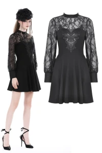 Gothic patten sexy lace dress