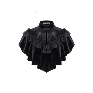 Gothic Black cape hearted shaped capelet 