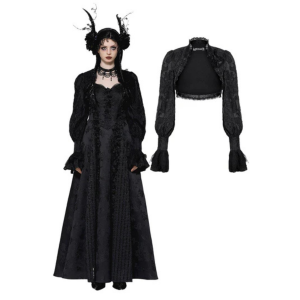 Gothic dark pattern puff sleeve shrug
