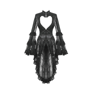 Gothic Classic Heart-Shaped Hollow-Out Tailcoat