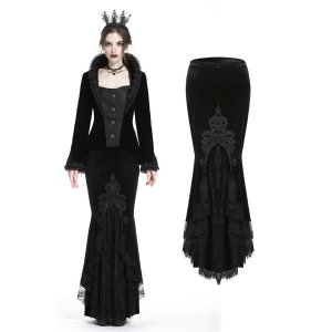 Gorgeous mermaid lacey velvet tight maxi skirt