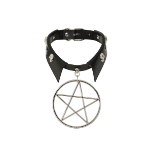 CHOKER- BLACK RESTRICT PENTAGRAM 