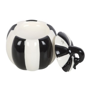 KOMINEK CERAMICZNY - Black and White Striped Pumpkin