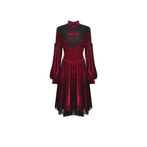 Gothic ghost blood cross velvet dress