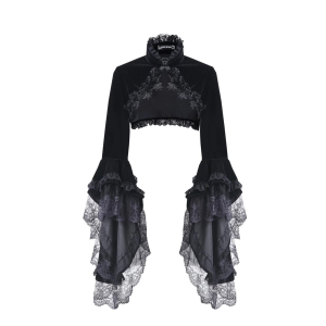 GOTHIC HORN SLEEVE VELVET CAPELET