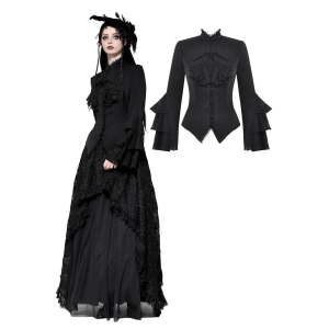 Gothic multi-Layer ruffled noble Top