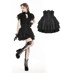 Playful gothic flouncy puff skirt