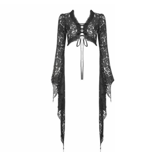 Gothic witch bell sleeves lace cape