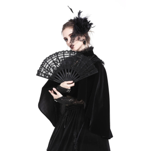 Gothic Black lace fan
